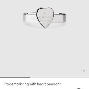 Gucci Silver Heart Emblem Ring